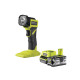 Pack RYOBI Lanterne LED à tête orientable 280 Lumens 18V OnePlus RLF18-0 - 1 Batterie 4.0Ah - 1 Chargeur rapide RC18120-140