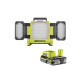 Pack RYOBI Triple panneau lumineux LED Hybrid 3000 Lumens Filaire et sur batterie 18V RLPH18-0 - 1 Batterie 2.5Ah - 1 Chargeur r