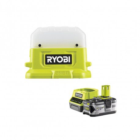 Pack RYOBI Lanterne LED 18V OnePlus 500 Lumens RLC18-0 - 1 Batterie 4.0Ah - 1 Chargeur rapide RC18120-140