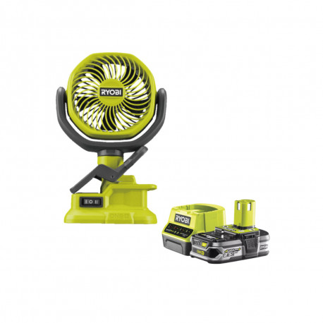 Pack RYOBI Ventilateur à pince 18V OnePlus RCF18-0 - 1 Batterie 2.5Ah - 1 Chargeur rapide RC18120-125