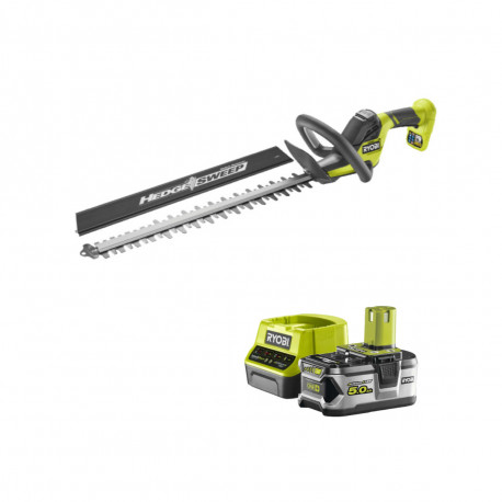 Pack RYOBI Taille-haies 18V OnePlus Brushless LINEA 45 cm RY18HT45A-0 - 1 Batterie 5.0Ah - 1 Chargeur rapide RC18120-150