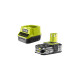Pack RYOBI gonfleur compresseur 18V R18MI-0 - 1 batterie 2.5Ah - 1 chargeur rapide RC18120-125