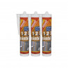 Lot de 3 mastics silicone SIKA Sikasil construction - Transparent - 300ml