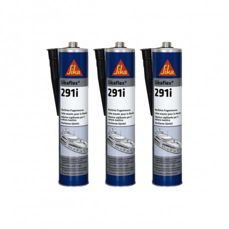 Lot de 3 colles mastic marine SIKA Sikaflex 291i - Noir - 300ml